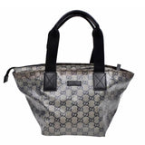 Gucci Monogram GG Tote with Web Handles-Bags-Gucci-Navy/Silver-JustGorgeousStudio.com