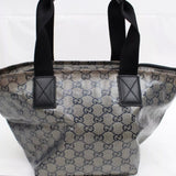 Gucci Monogram GG Tote with Web Handles-Bags-Gucci-Navy/Silver-JustGorgeousStudio.com