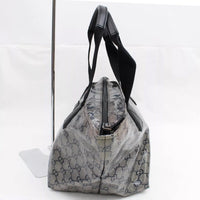 Gucci Monogram GG Tote with Web Handles-Bags-Gucci-Navy/Silver-JustGorgeousStudio.com