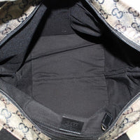 Gucci Monogram GG Tote with Web Handles-Bags-Gucci-Navy/Silver-JustGorgeousStudio.com