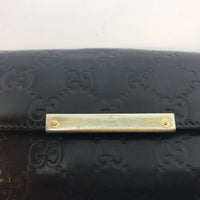 Gucci Signature Long Wallet-Wallets & Clutches-Gucci-Black-JustGorgeousStudio.com
