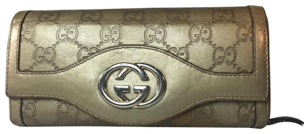 Gucci Signature Long Wallet-Wallets & Clutches-Gucci-Gold-JustGorgeousStudio.com