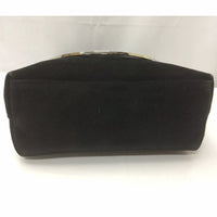 Gucci Suede Looping Purse With Bracelet Handle-Bags-Gucci-Black-JustGorgeousStudio.com
