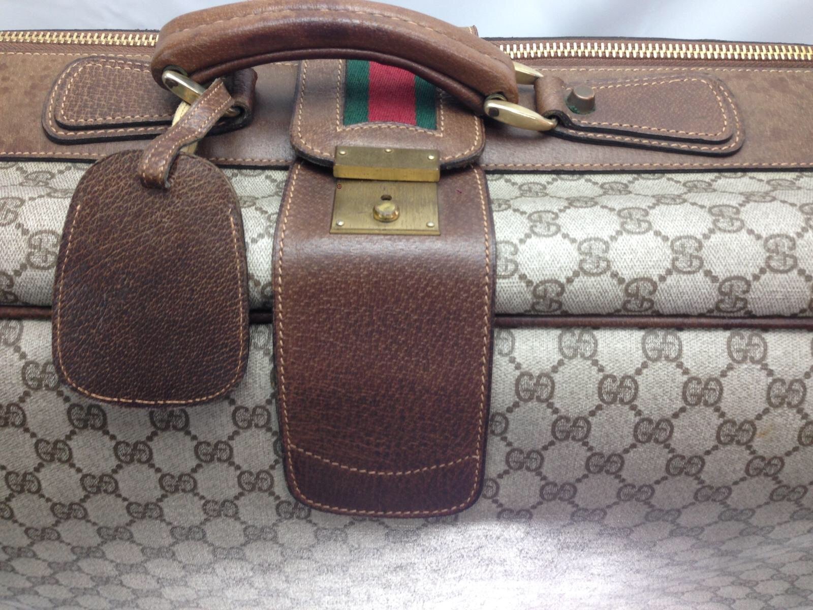 Gucci XL Supreme GG Web Suitcase Soft Trunk Luggage Leather ref