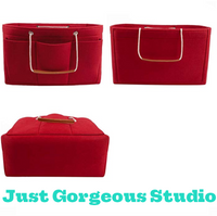 Handbag Organizer Shaper-Bags-Just Gorgeous Studio-Red-L: 9" x 5" x 6"-JustGorgeousStudio.com