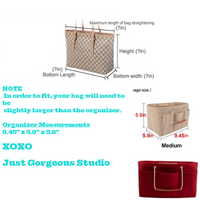 Handbag Organizer Shaper-Bags-Just Gorgeous Studio-Red-L: 9" x 5" x 6"-JustGorgeousStudio.com