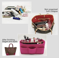 Handbag Purse Organizer Insert Shaper-Bags-Just Gorgeous Studio-8"L x 4"W x 5.5"H-Rose Red/Fuschia/Deep Pink-JustGorgeousStudio.com