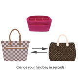 Handbag Purse Organizer Insert Shaper-Bags-Just Gorgeous Studio-8"L x 4"W x 5.5"H-Rose Red/Fuschia/Deep Pink-JustGorgeousStudio.com
