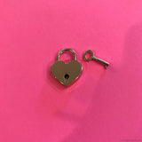 Heart Shaped Padlock & Key-Lock & Key, Key Holders, Luggage Tags-JustGorgeousStudio-Metal-Gold tone-JustGorgeousStudio.com