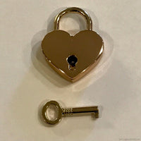Heart Shaped Padlock & Key-Lock & Key, Key Holders, Luggage Tags-JustGorgeousStudio-Metal-Gold tone-JustGorgeousStudio.com