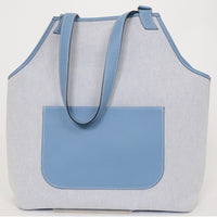 Hermes Apron Tote Bag - RARE-Bags-Hermes-blue/linen-JustGorgeousStudio.com