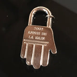 Hermes Cadena Padlock | Année de la Main-Lock & Key, Key Holders, Luggage Tags-Hermes-Silver-JustGorgeousStudio.com