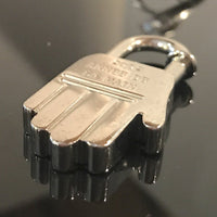 Hermes Cadena Padlock | Année de la Main-Lock & Key, Key Holders, Luggage Tags-Hermes-Silver-JustGorgeousStudio.com