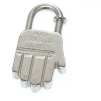 Hermes Cadena Padlock | Année de la Main-Lock & Key, Key Holders, Luggage Tags-Hermes-Silver-JustGorgeousStudio.com