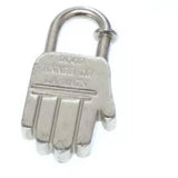 Hermes Cadena Padlock | Année de la Main-Lock & Key, Key Holders, Luggage Tags-Hermes-Silver-JustGorgeousStudio.com
