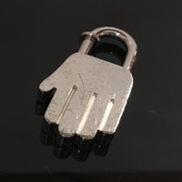 Hermes Cadena Padlock | Année de la Main-Lock & Key, Key Holders, Luggage Tags-Hermes-Silver-JustGorgeousStudio.com