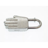 Hermes Cadena Padlock | Année de la Main-Lock & Key, Key Holders, Luggage Tags-Hermes-Silver-JustGorgeousStudio.com