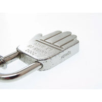 Hermes Cadena Padlock | Année de la Main-Lock & Key, Key Holders, Luggage Tags-Hermes-Silver-JustGorgeousStudio.com