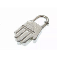 Hermes Cadena Padlock | Année de la Main-Lock & Key, Key Holders, Luggage Tags-Hermes-Silver-JustGorgeousStudio.com