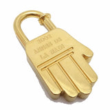 Hermes Cadena Padlock | Année de la Main-Lock & Key, Key Holders, Luggage Tags-Hermes-Gold-JustGorgeousStudio.com