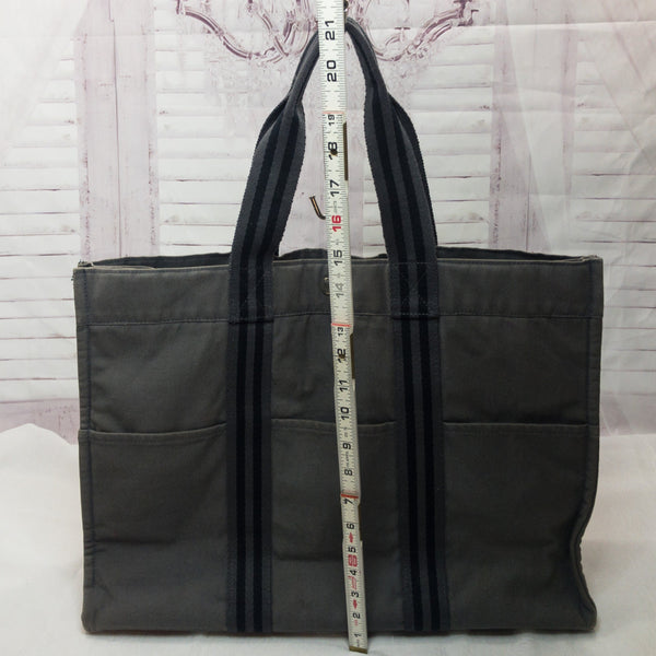 Hermes Black Canvas Fourre-Tout Tote GM Hermes