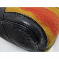 Hermes Garden Party Striped Tote-Bags-Hermes-Black/Orange-JustGorgeousStudio.com