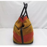Hermes Garden Party Striped Tote-Bags-Hermes-Black/Orange-JustGorgeousStudio.com