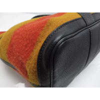 Hermes Garden Party Striped Tote-Bags-Hermes-Black/Orange-JustGorgeousStudio.com