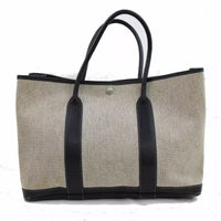Hermes Garden Party Tote-Bags-Hermes-Black/Creme-JustGorgeousStudio.com