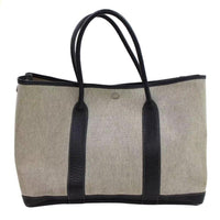 Hermes Garden Party Tote-Bags-Hermes-Black/Creme-JustGorgeousStudio.com