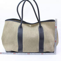 Hermes Garden Party Tote-Bags-Hermes-Black/beige-JustGorgeousStudio.com