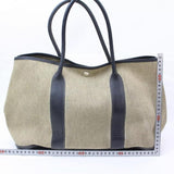 Hermes Garden Party Tote-Bags-Hermes-Black/beige-JustGorgeousStudio.com