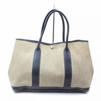 Hermes Garden Party Tote-Bags-Hermes-Black/beige-JustGorgeousStudio.com