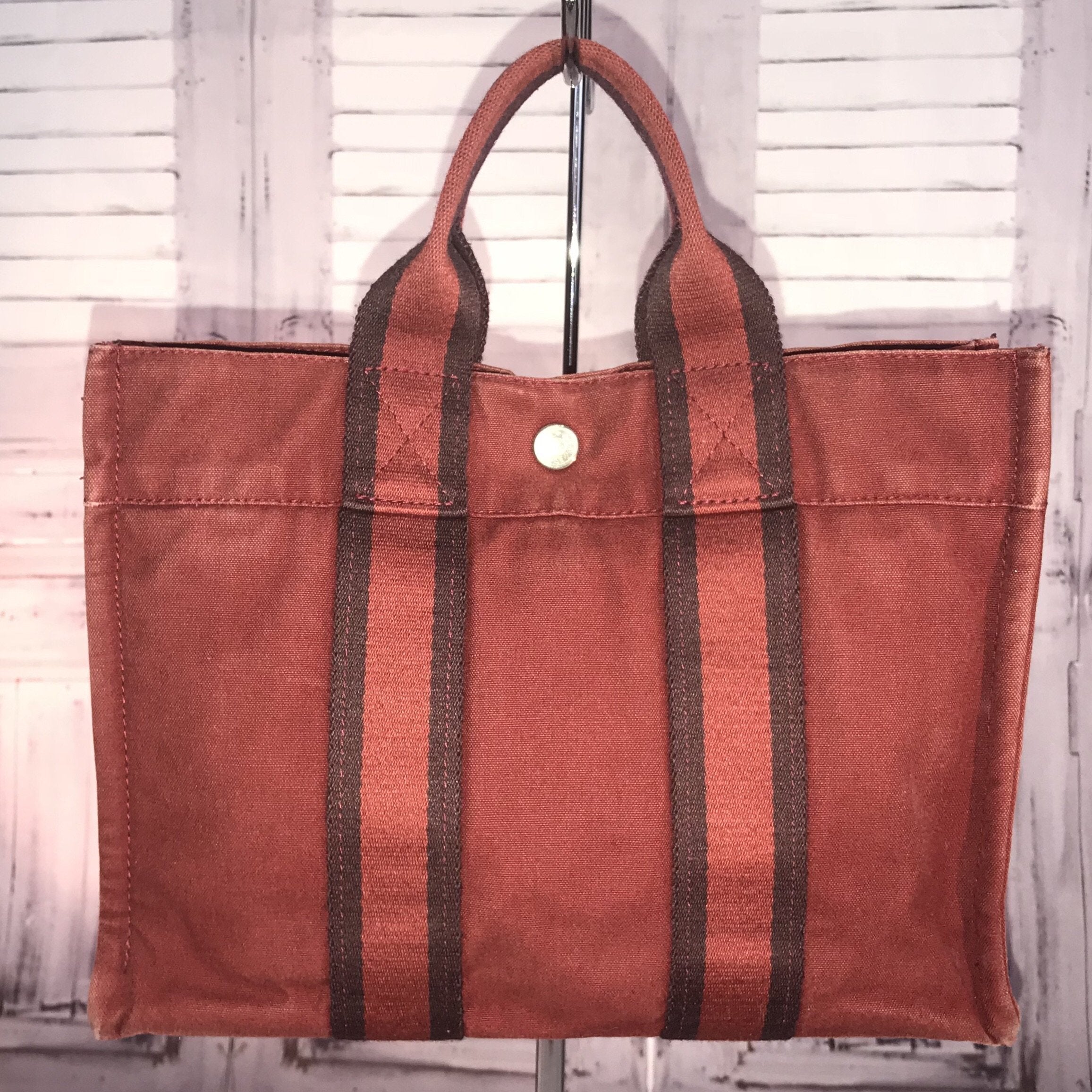 hermes canvas fourre tote bag