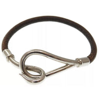 Hermes Jumbo Hook Bracelet-Jewelry, Watches, & Sunglasses-Hermes-Dark Brown-JustGorgeousStudio.com