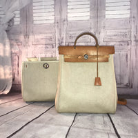 Hermes Toile Herbag Backpack-Bags-Hermes-Tan-JustGorgeousStudio.com