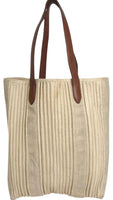 Hermès Toile Rouched Tote-Bags-Hermes-tan/linen-JustGorgeousStudio.com