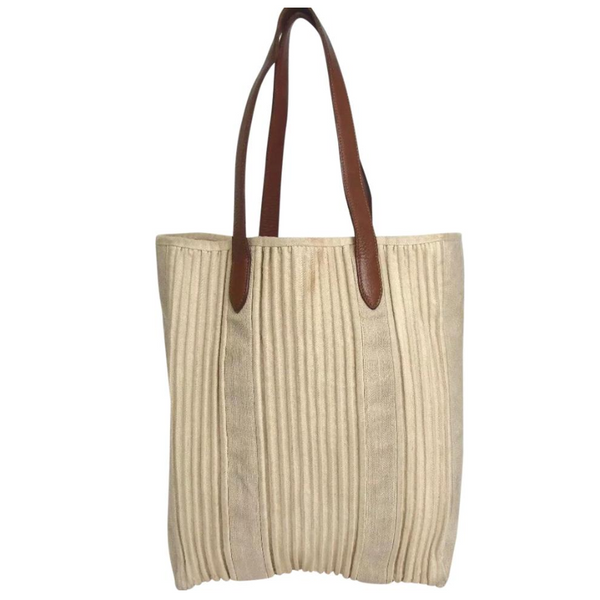 Hermès Toile Rouched Tote-Bags-Hermes-tan/linen-JustGorgeousStudio.com