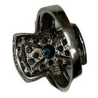 Antique Victorian Edwardian Style Blue Diamond Ring