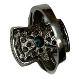 Antique Victorian Edwardian Style Blue Diamond Ring