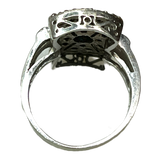 Antique Victorian Edwardian Style Blue Diamond Ring