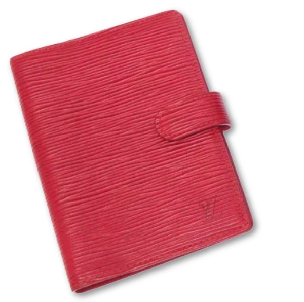 Louis Vuitton Red Epi Leather Large Ring Agenda Book For Sale at