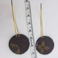 Louis Vuitton Canvas Handmade Earrings-Custom Made-Just Gorgeous Studio-Brown/Gold-JustGorgeousStudio.com