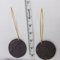 Louis Vuitton Canvas Handmade Earrings-Custom Made-Just Gorgeous Studio-Brown/Gold-JustGorgeousStudio.com