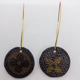 Louis Vuitton Canvas Handmade Earrings-Custom Made-Just Gorgeous Studio-Brown/Gold-JustGorgeousStudio.com