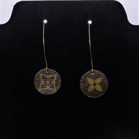 Louis Vuitton Canvas Handmade Earrings-Custom Made-Just Gorgeous Studio-Brown/Gold-JustGorgeousStudio.com