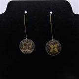 Louis Vuitton Canvas Handmade Earrings-Custom Made-Just Gorgeous Studio-Brown/Gold-JustGorgeousStudio.com