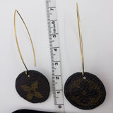 Louis Vuitton Canvas Handmade Earrings-Custom Made-Just Gorgeous Studio-Brown/Gold-JustGorgeousStudio.com