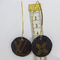 Louis Vuitton Canvas Handmade Earrings-Custom Made-Just Gorgeous Studio-Brown/Gold-JustGorgeousStudio.com