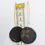 Louis Vuitton Canvas Handmade Earrings-Custom Made-Just Gorgeous Studio-Brown/Gold-JustGorgeousStudio.com